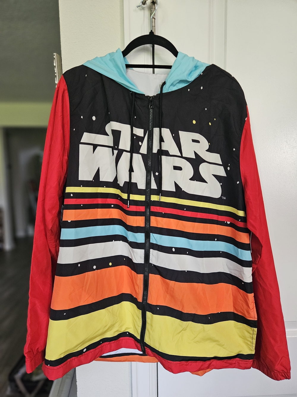 Star Wars Retro Stripe Zip Hoodie Jacket - Multicolor Disney Nwt